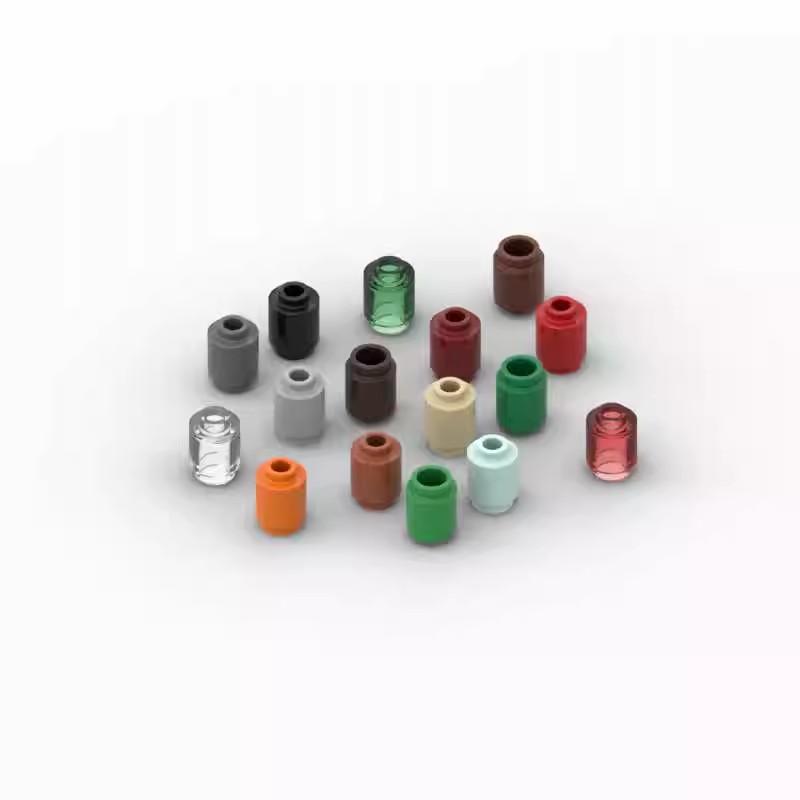 Wucifang Bags Unisex Kids Brown 600Pcs / Lot 3062 1X1 Cylindrical Block My Own Creation Color Parts Fitting Including Circular Column Brick Children Toy Assembly Present Box
