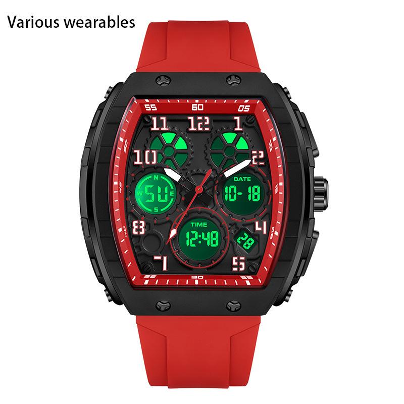 Neue digitale multifunktionale Modetrend Herrenuhr Silikon Wasserdicht Wecker Herrenuhr