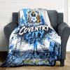 Coventry City FC Splash Art Club Abzeichen Stadion Druck Flanelldecke Weiche Warme Überwurfdecke für Sofa Bett Wohnzimmer