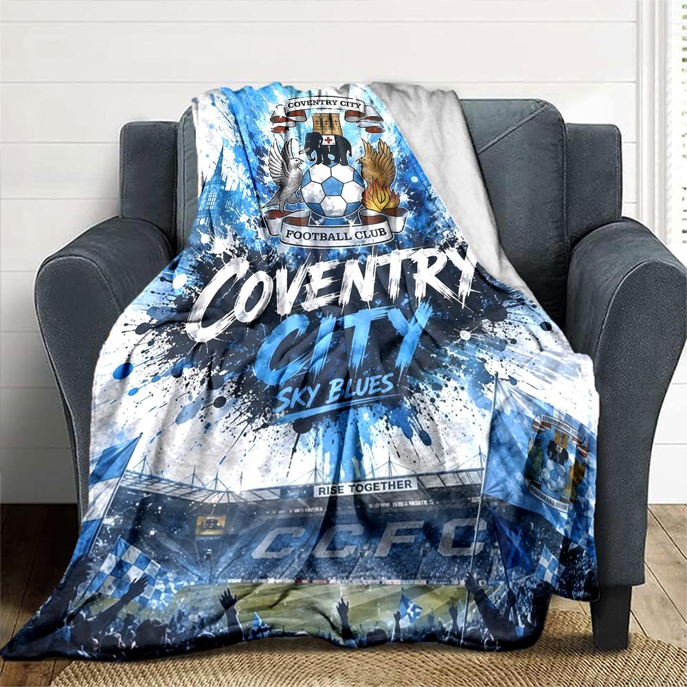 Coventry City FC Splash Art Club Abzeichen Stadion Druck Flanelldecke Weiche Warme Überwurfdecke für Sofa Bett Wohnzimmer