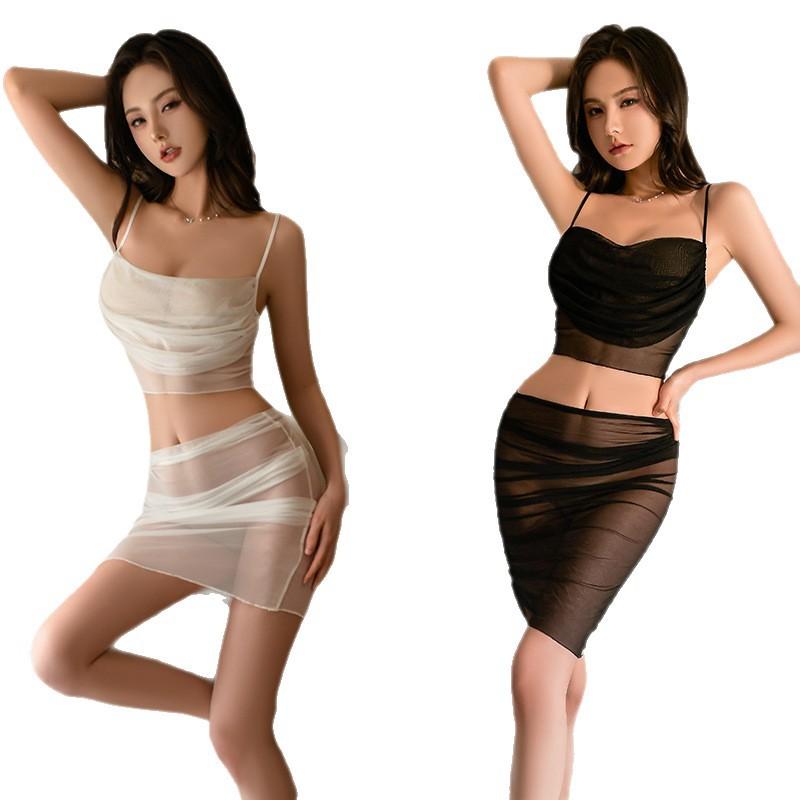 Sex Underwear Pure Desire Sexy Suspender Hip Skirt Hot Transparent Uniform Temptation Pajama Suit