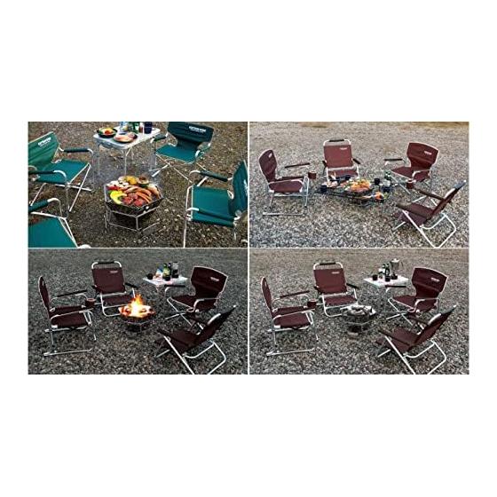 [Amazon.co.jp Limited] CAPTAIN STAG Bonfire Stand Barbecue Stove Grill 3-in-1 Hexa Stainless Steel Fire Grill L Size Stainless Steel Storage Bag
