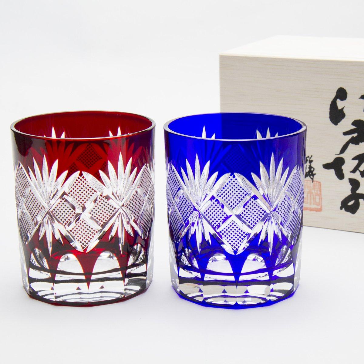 

Tajima Glass Edo Kiriko Uoko Старая стеклянная упаковка для пары [Подарок ОК]