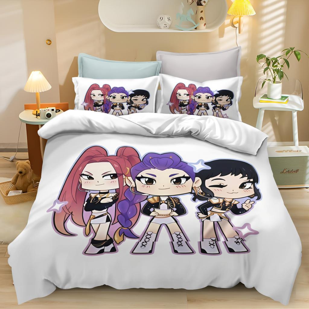 Kpop Hexe Jagd Mädchengruppe Bettbezug Set Idol Rumi Bettwäsche Set Thema Schlafzimmer Dekoration Für Mädchen Weihnachtsgeschenke