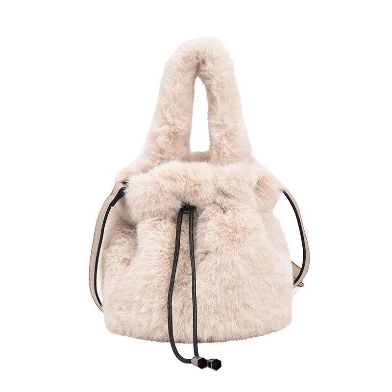 Bolso de piel suave y cálido de invierno para mujer, bandolera de felpa de diseñador, de pequeña capacidad, tipo mensajero, de lujo, monedero.