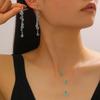 Clear Cool Minimalist Crystal Dewdrop Earrings & Unique Versatile Necklace for Women