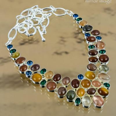 Gift For Her Natural Strawberry Quartz Chain Adjustable Necklace 925 Silver