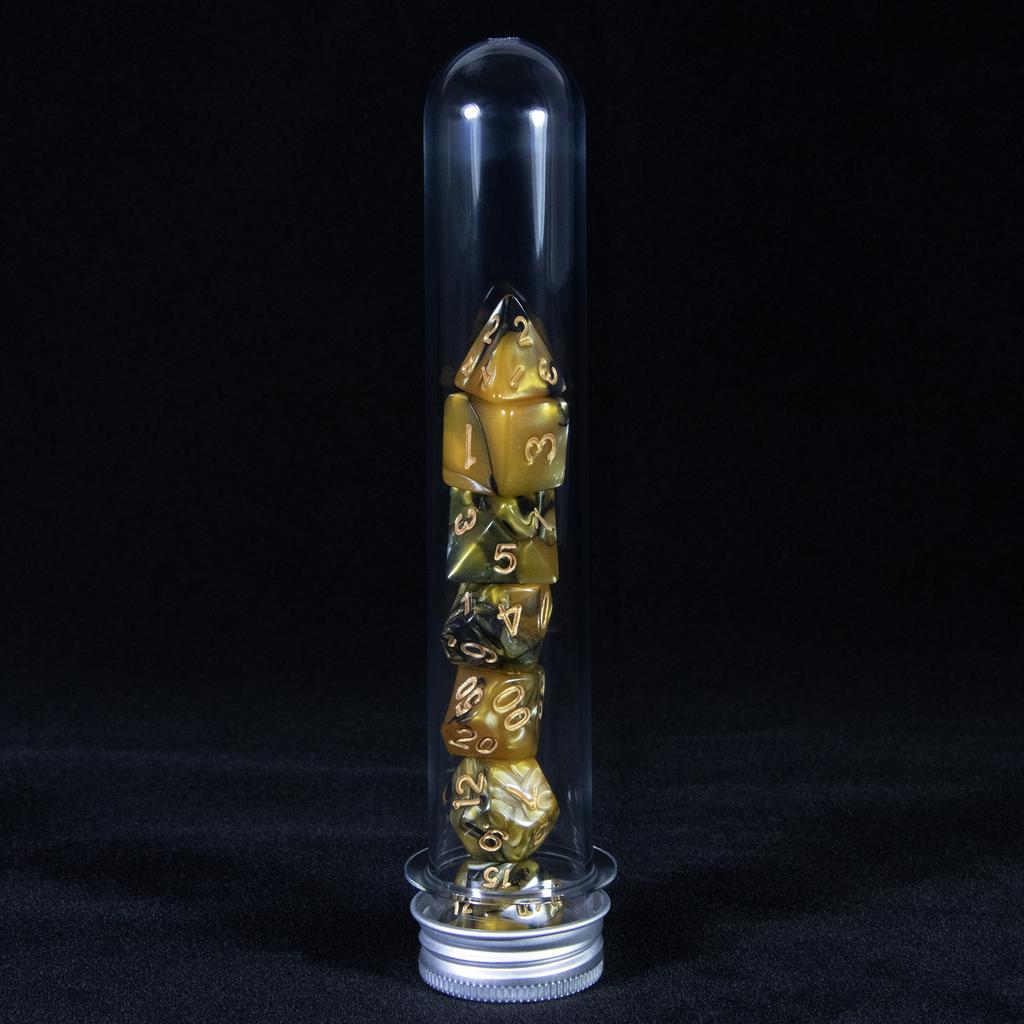 7 szt. Wielościenne kostki w mieszanych kolorach z tubą do DND TRPG RPG Cthulhu COC Gra planszowa Drużyna prowadząca Zestaw kości DND