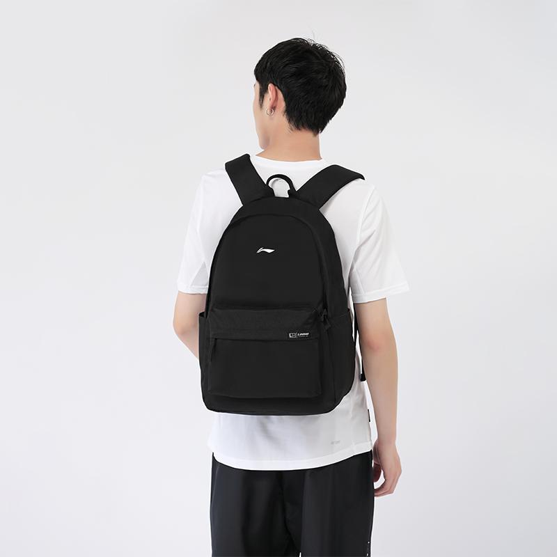 Li Ning Polyester Backpack Unisex Black ABSU319-1