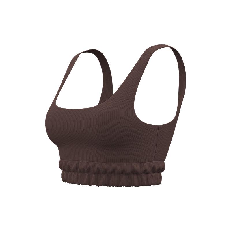 Women's High-Impact Striped Sports Bra - Shockproof, Anti-Exposure, Anti-Side Boob
