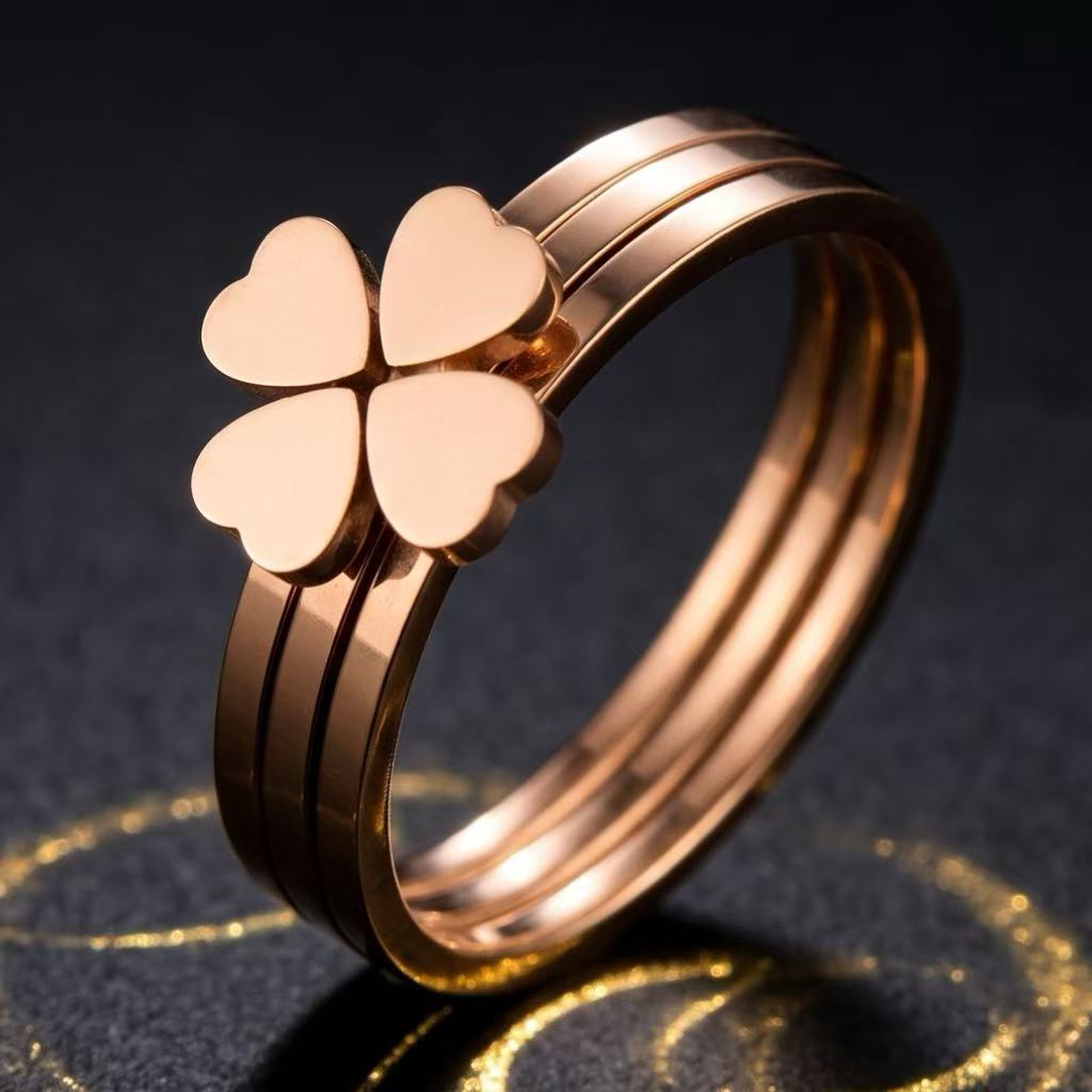 Titanium steel ring, niche and high-end, light luxury, non-fading, cross-border Instagram-style Foever Love