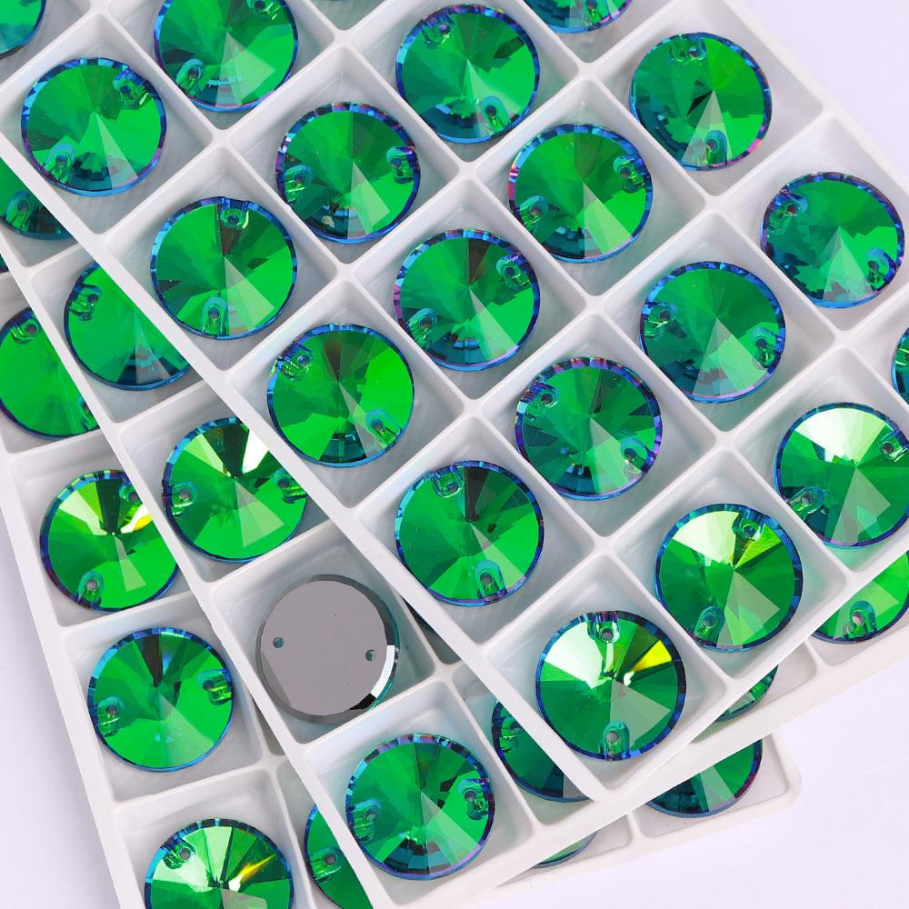 High Quality Rivoli 80+ Colors Rhinestones Crystal AB Sew-on Glass Gems Clothing Flatback Sewing Stones Women Bling Bling Shine