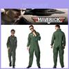 Top Gun pilots tērps Halloweena kostīms bērniem un pieaugušajiem Maverick Cosplay tērps ar saulesbrillēm un vārda zīmi