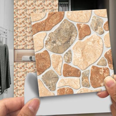 10pcs/set Cobblestone Frosted Tiles Floor Wall Stickers Kitchen Home Renovation Wallpaper Non-slip Wear-resistan Art Wall Decals