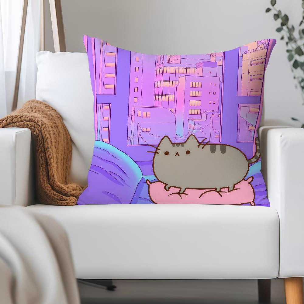 Cartoon Cute P-pusheen-s Pillow Case Applicable Space For Guest Rooms Interiors Cars Office House Decoration
