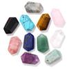 15*25mm Natural Stone Crystal Pendants 5Pcs/Set Double Pointed Faceted Gem Stone Charms for DIY Jewelry Making Bracelet Necklace