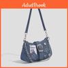 Crescent Handbag Canvas Denim Star Trendy Niche Design With Chain Strap