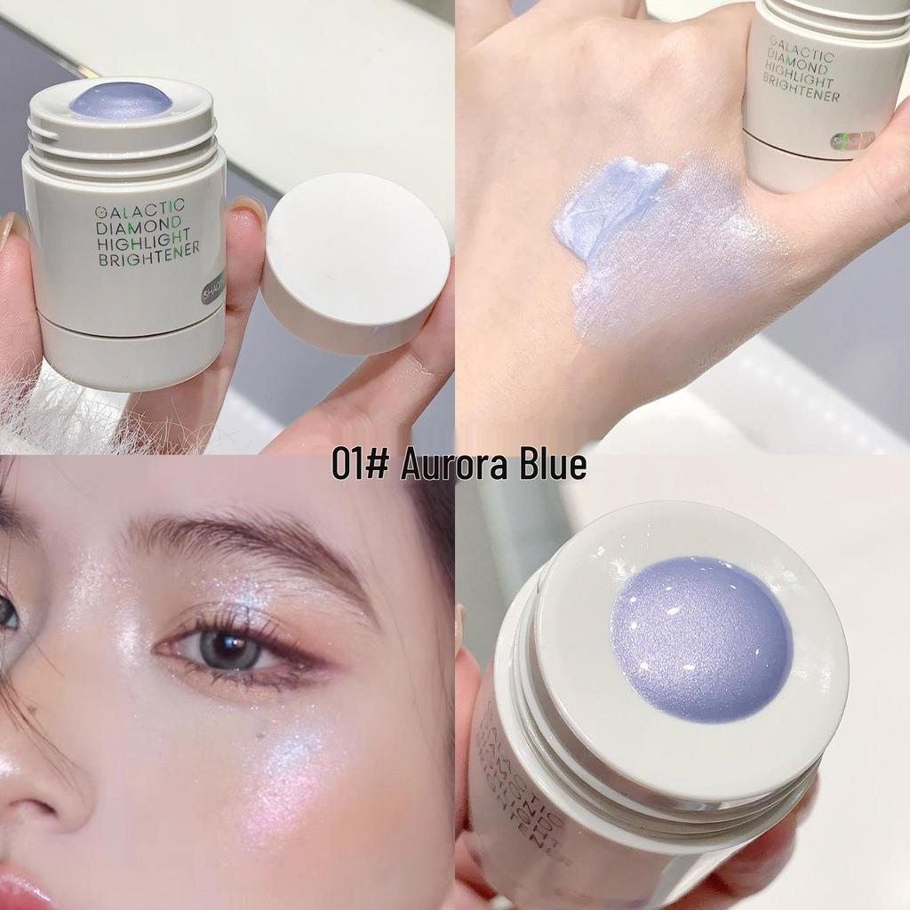 SHAQINUO Galaxy Diamond Highlighter: Liquid Pearl Shimmer for Face, Nose Bridge & Clavicle.