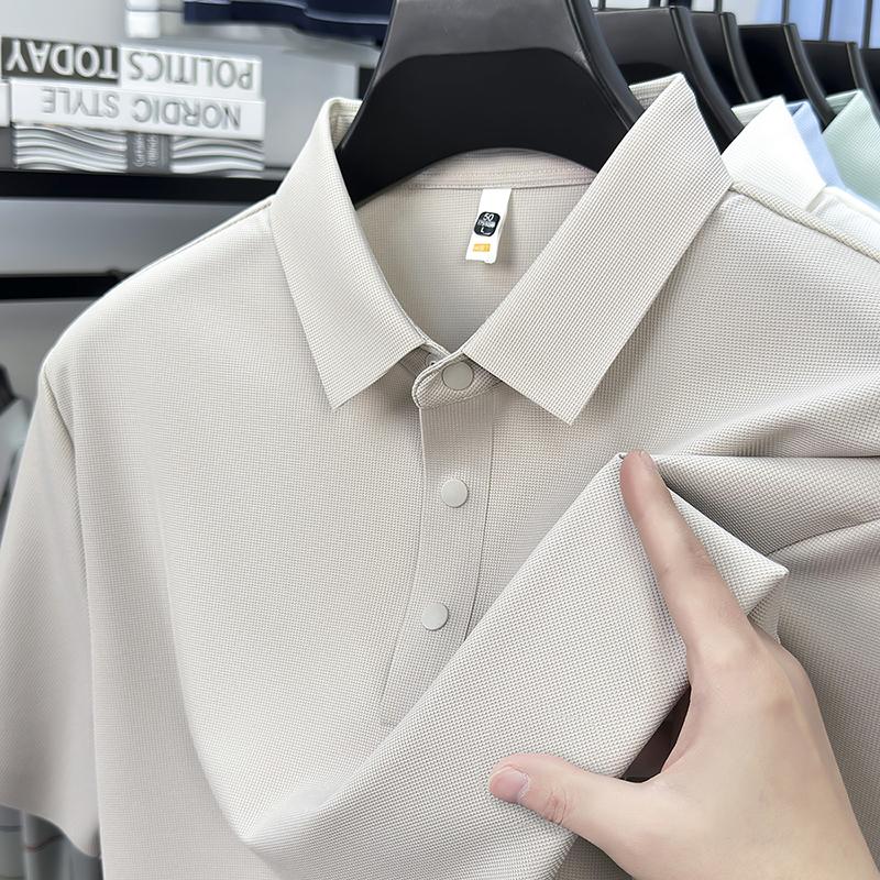 2026 Men's Sporty Polo Waffle Shirt | Moisture-Wicking Golf Tennis Top Sizes S-5XL, Snap Buttons, 7A Antibacterial High Quality