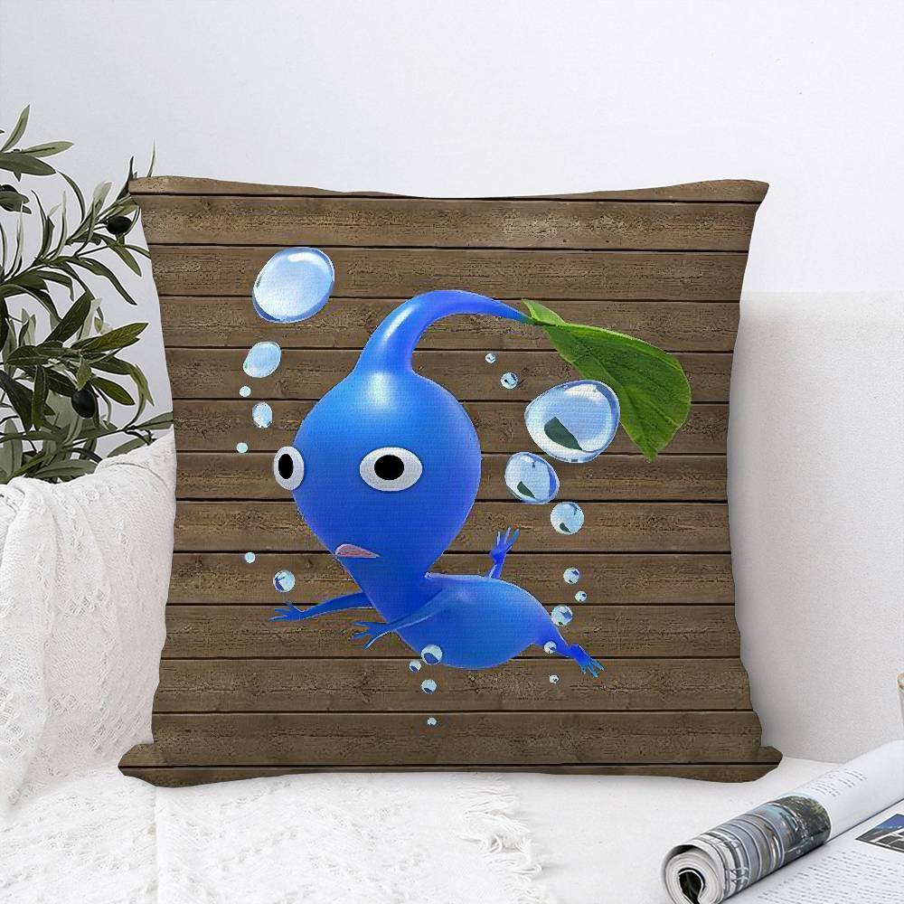 Cartoon P-PIKMINS Pillow Case Sofa Decorative Home Double-sided Print Plush Square Throw Pillow Covers Cushion Decor Cover
