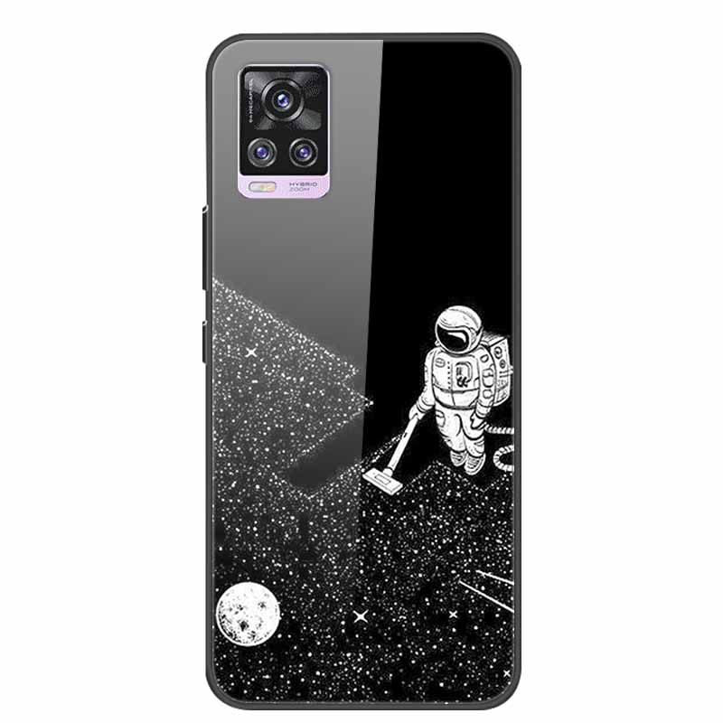 Glass Back Cover For Vivo V20 Pro 5G Case Coque Hard Tempered Glass Case For Vivo V20 Pro 2020 Phone Case Cover Soft Bumper Para