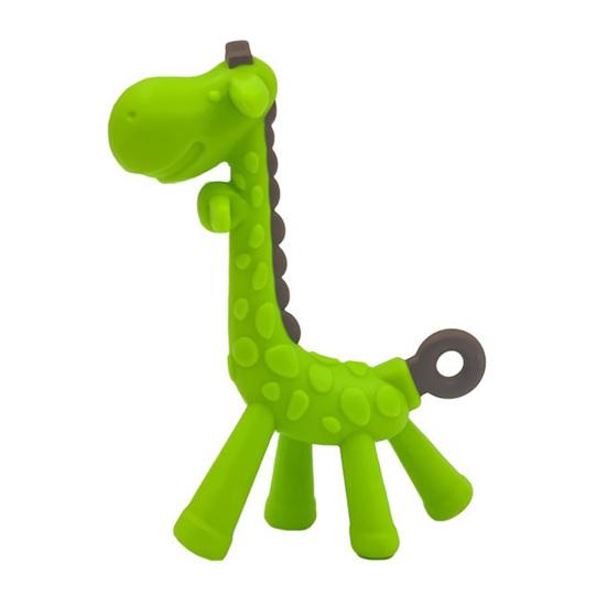 yangyizhi Baby Giraffe Teether, Silicone Chewing Toy for Soothing Gums, Anti-Choking Guard, Food Grade BPA-free Teething Relief Infants