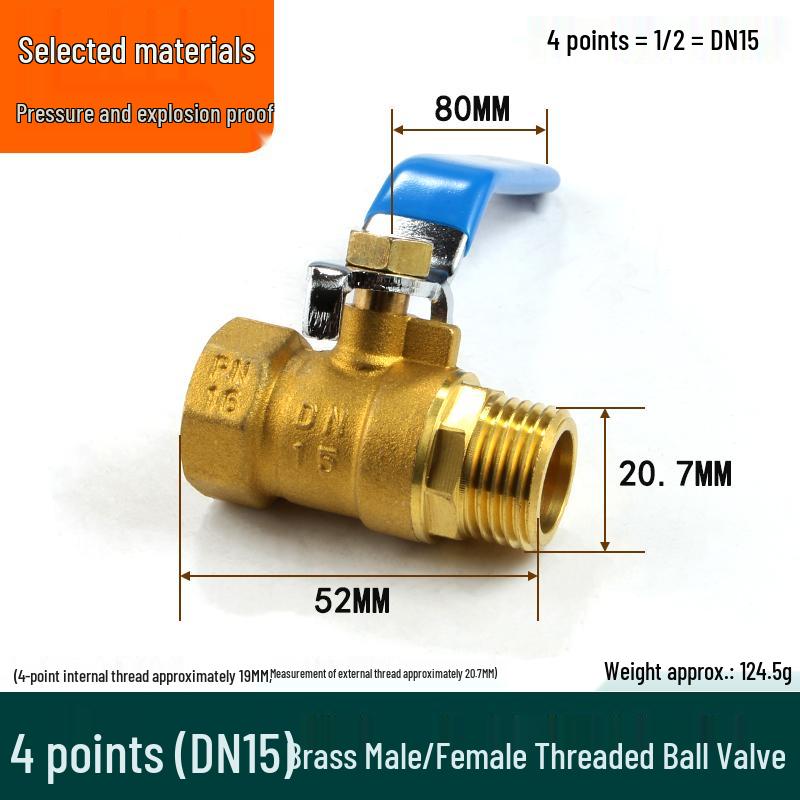 Check Valve: All-Copper Pneumatic Ball Valve – Thickened Tap Water Pipe Switch, Available in 4, 6, and 2-Point Mini Sizes