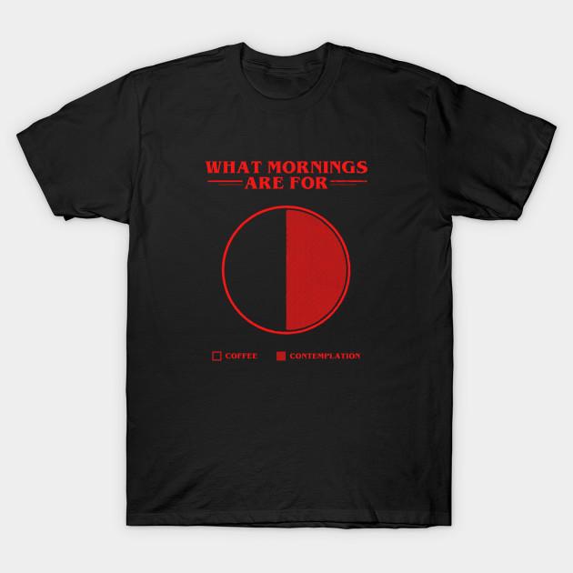 

Men Black Print T-shirt Stranger Things - Coffee & Contemplation Pie Chart No-Cut Transfer Paper Print Cotton Tshirt L чорний