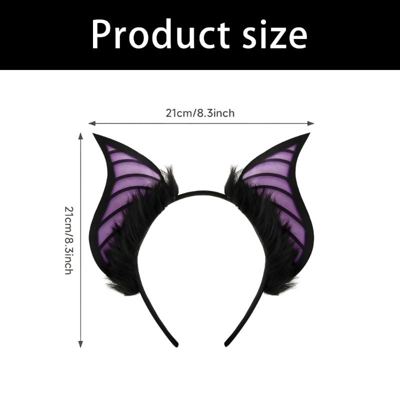 Furry Plush Bat Ear Headband For Adult Kids Cosplay Party Gathering Costume Accessories Hairhoop for Various Occasion
