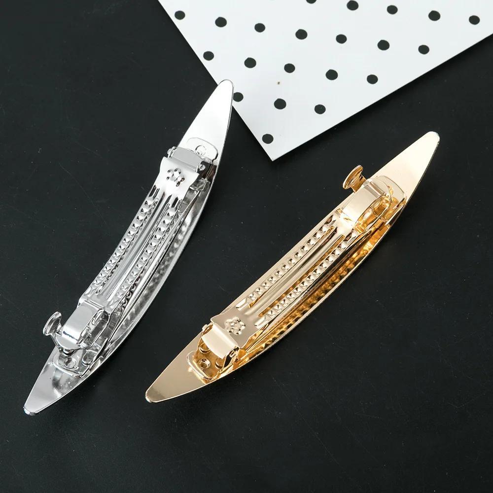 Elegant Mental Strip Hair Barrette For Women Smooth Surface Headwear Vintage Long Hair Clips Hair Styling Accessories