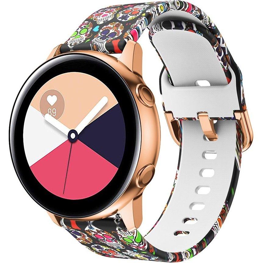 Universal Silicone Strap 20mm, Colorfull Skull