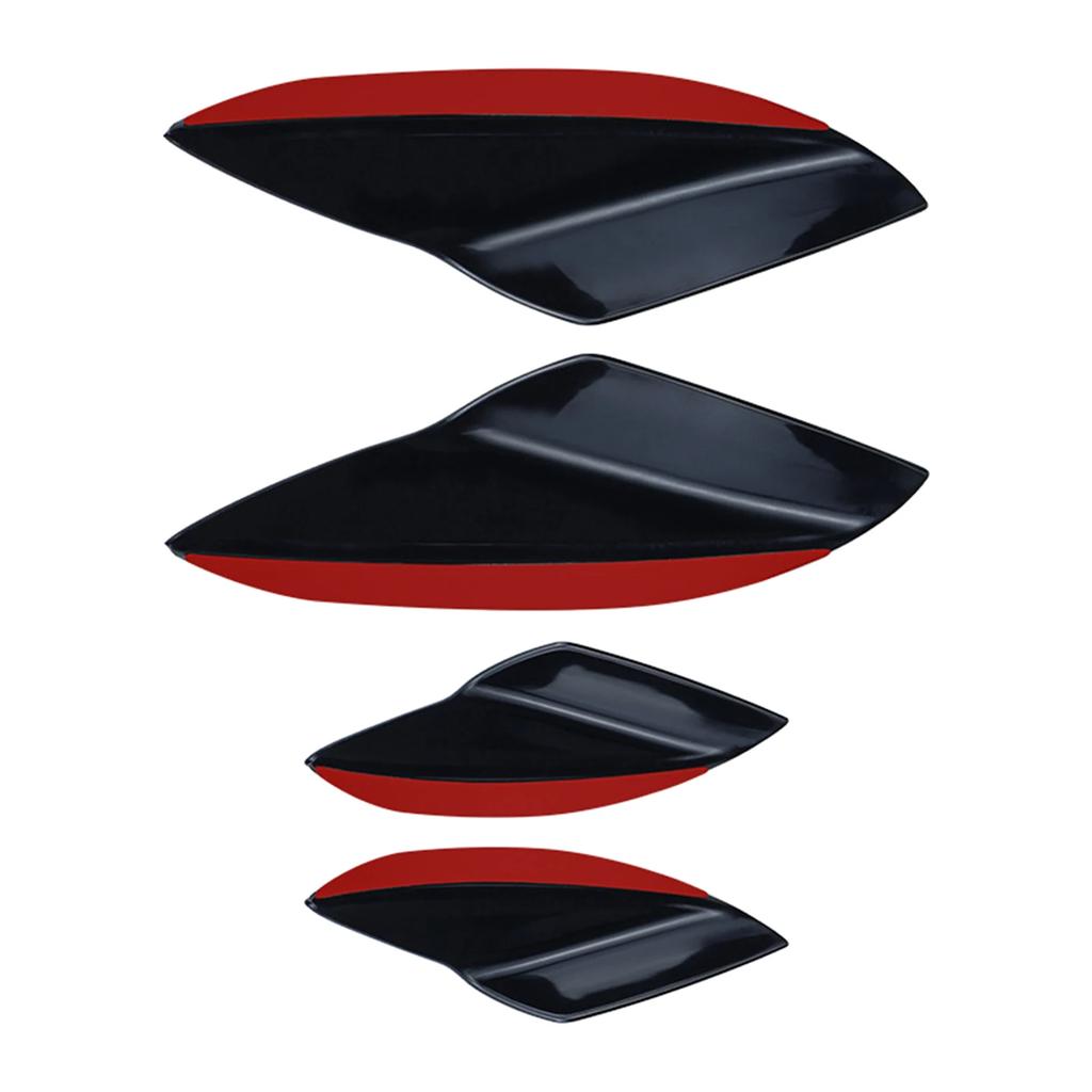 4Pcs Car Spoiler Canards Set Soft Decals Auto Collision Strip Carbon Fiber Pattern Front Bumper Lip Splitter Diffuser Spoiler