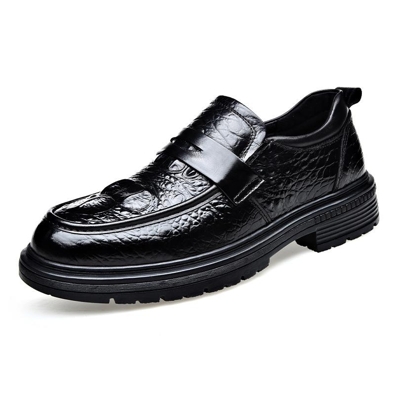 Herrenschuhe neue Herrenlederschuhe Schuhe mit weicher Sohle Freizeitherren Frühling und Herbst dicksohlige, abriebfeste Slipper 2025