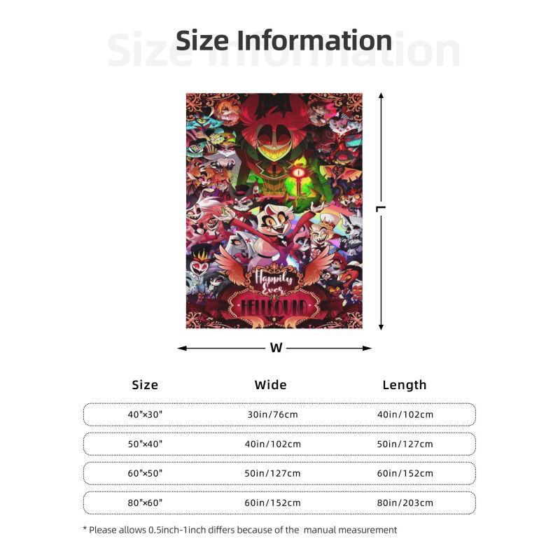 Individueller 3D-Druck Helluva Boss Zeichentrick Animation TV Film Decken Bequem Weich Flanell Herbst Überwurf Sofa Büro Bett