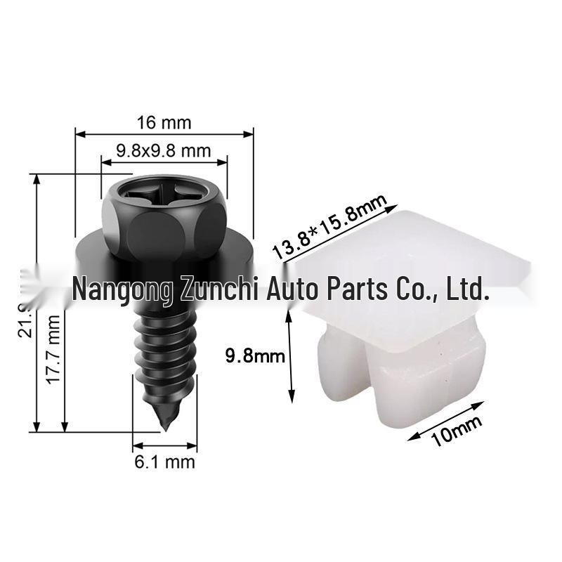 Набор винтовых клипс для крыла и брызговика Toyota Lexus Camry 10pcs (5 screws + 5 bases)