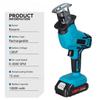 Blue Cordless Electric Reciprocating Saw with 1/2PC Li-ion Battery Wood Metal PVC Pipe Cutting Tool