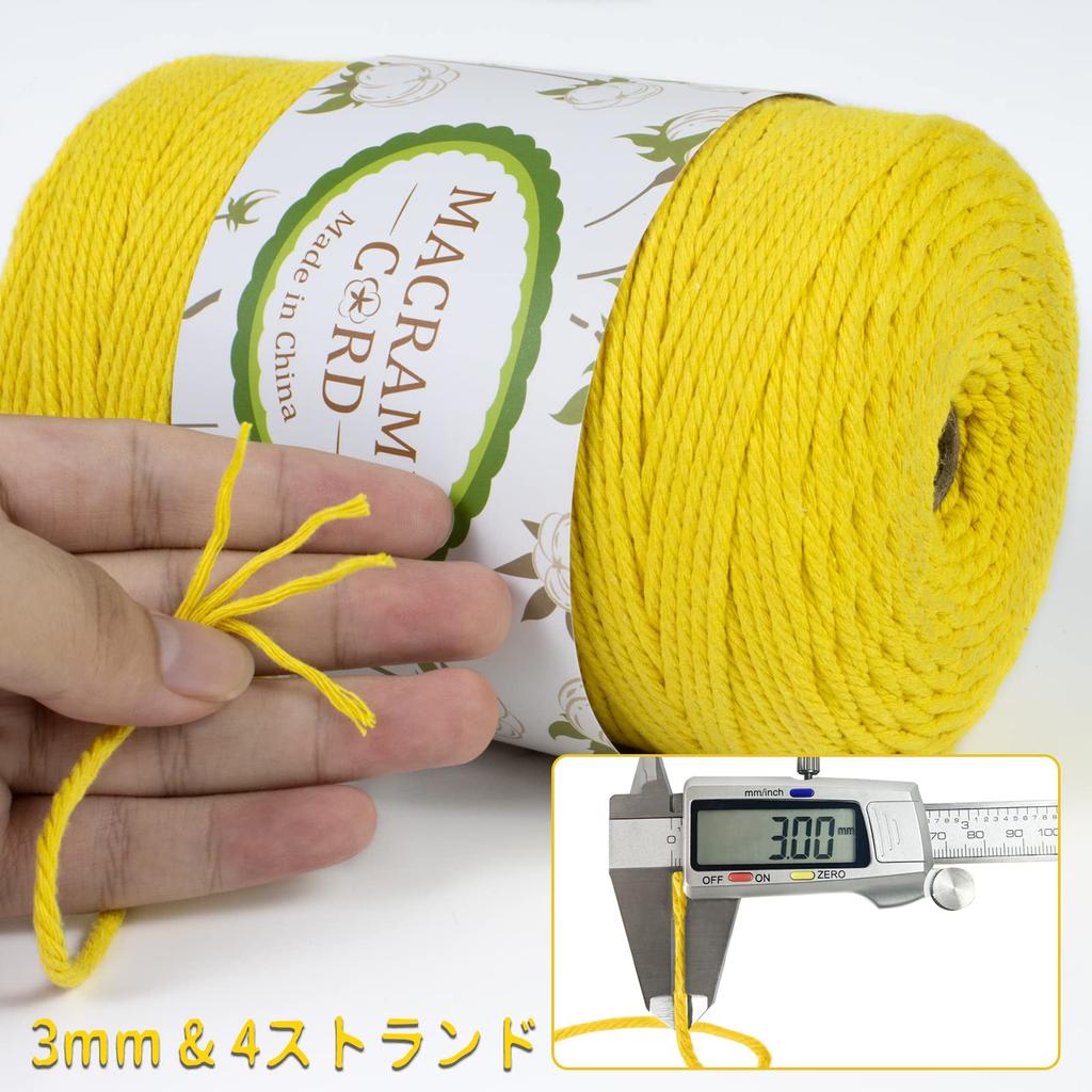 LEREATI Macrame Rope 3mm X Macrame Thread Cotton Macrame String Natural Cotton Cotton Rope for Wall Dream Potted Plant Bohemian Wedding Arch