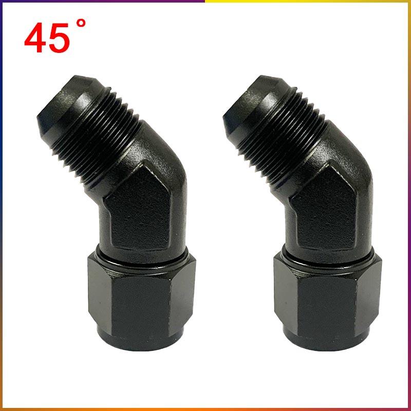 2PCS car repair joint end joint internal thread to external thread pneumatic push lock rotary joint 45 ° 90 ° AN4-12 Connector