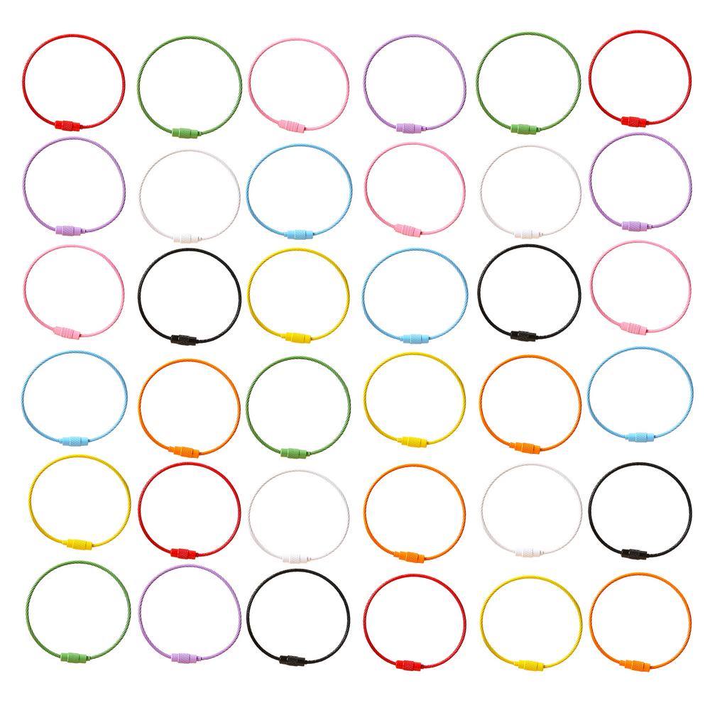 

Wire Keychain Cable 36X Luggage Tag Loops Multi-Purpose Steel Loop Connector For Outdoor Camping Luggage Tags Kitchen Utensils різнокольоровий