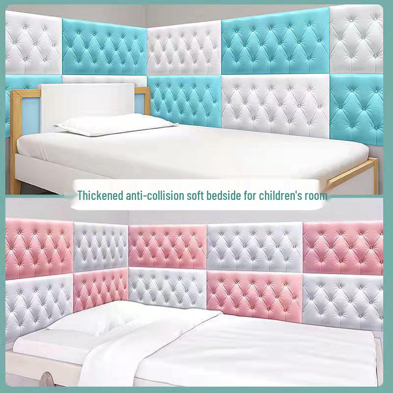 3D Soft Foam Self-Adhesive Wall Sticker for Kids – Anti-Collision, Tatami Style Headboard & Wall Surround Upholstery