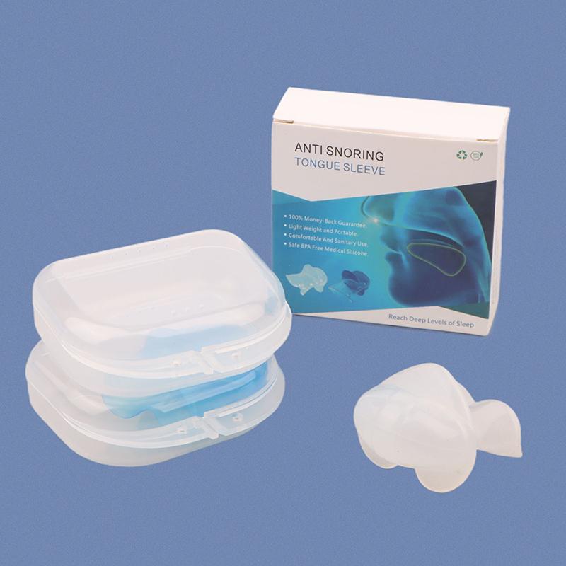 1Pcs Silicone Anti Snoring Tongue Cover Retaining Device Sleep Better Breathing Night Guard Aid Health Care Anti-Snore Solution