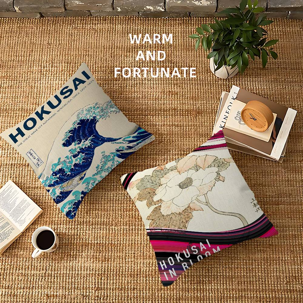 Anime K-Katsushika H-Hokusai Cushion Cover Pillowcase Upholstery Sofa Throw Pillow Home Decor Pillowcas