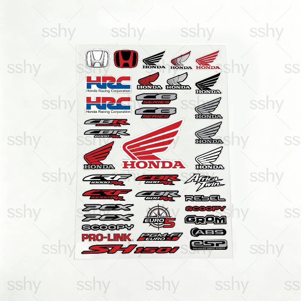 For Honda Reflective Motorcycle Stickers Waterproof Vinyl Decals for Motorbike Helmet Fuel Tank Bike