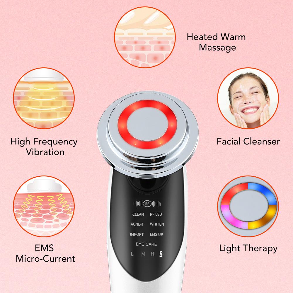 7 in 1 EMS Microcurrent Face Lifting Device Skin Rejuvenation LED Face Neck Firming Massager Facial Beauty Care Apparatus