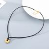 Minimalist Stainless Steel Pendant Necklace for Men Women Star/Heart/Hexagon Charm on Black Nylon Cord Choker Trendy Jewelry