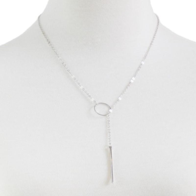 

Популярная мода панк европейский и американский простой темперамент металлическое кольцо короткое ожерелье цепочка на шею женская цепочка на ключицу C045 серебряный