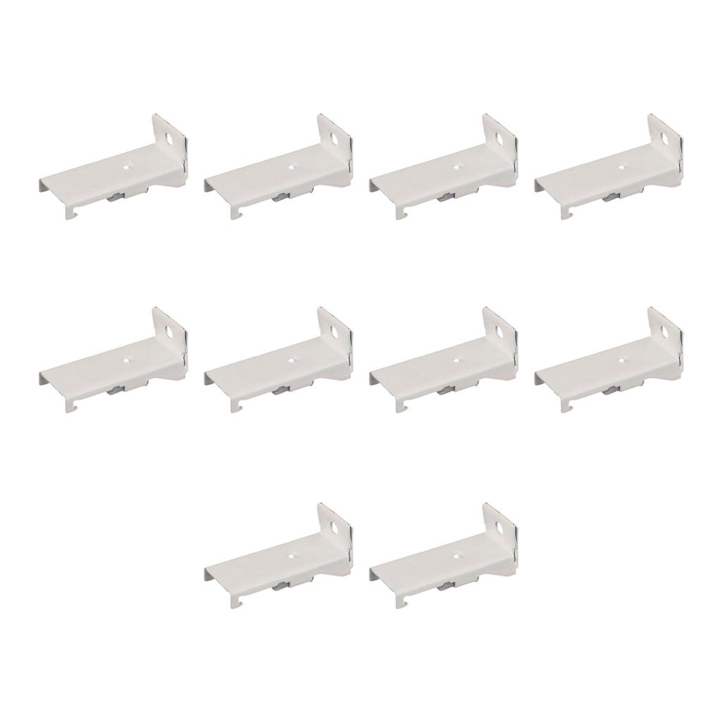 10 Pezzi Staffe per Binario per Tende Montate Lateralmente Metallo Robusto Supporto a Parete Clip Supporto per Binari Tende per Arredamento Casa