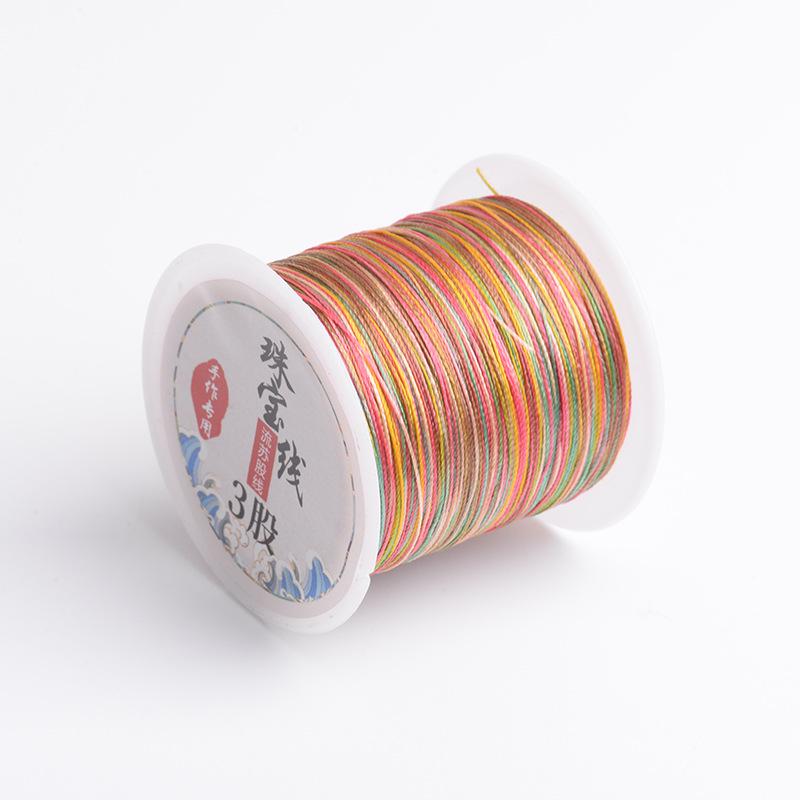 Three Fish Iridescent Gold & Jade Tassel Weaving Line (3/6/9 strands) for DIY Handmade Crafts