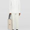 Jil Sander Logo Print Canvas And Leather Trim Tote Bag Men Tote Bags Natural J26WC0018P7060280