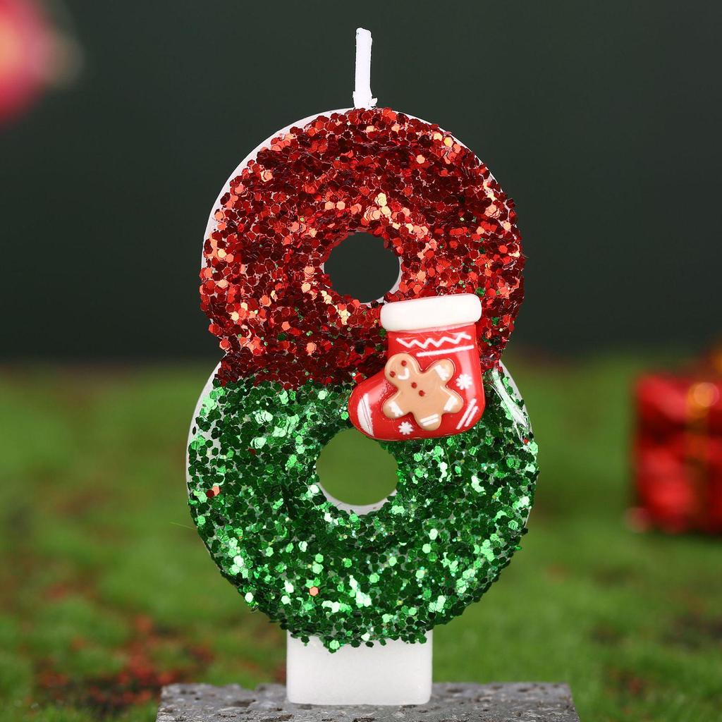 Handmade Birthday Candles: Christmas Stocking Style Cake Toppers for First Birthdays